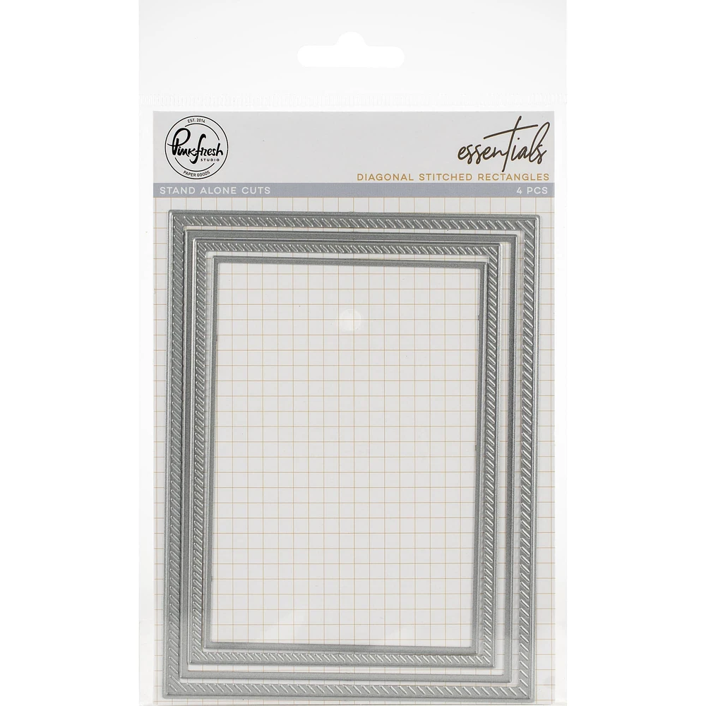 Pinkfresh Studio Essentials Diagonal Stitched Rectangles Die Set