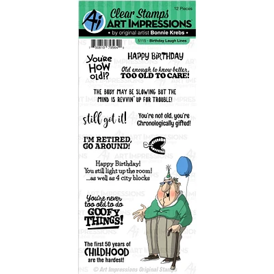 Art Impressions Birthday Laugh Lines Clear Stamp