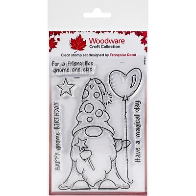 Woodware Wizard Gnome Clear Stamps