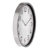 Patton Wall Decor Silver & White Round Essential Wall Clock