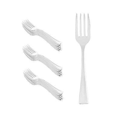 Silver Plastic Mini Forks by Celebrate It™, 24ct.
