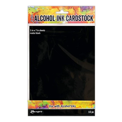 6 Pack: Ranger Tim Holtz® Alcohol Ink Cardstock, Matte Black