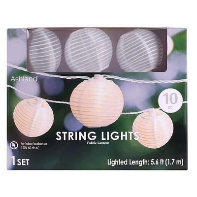10ct. White Fabric Lantern String Lights By Ashland™