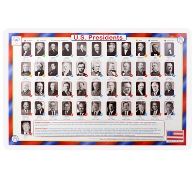 12 Pack: Tot Talk U.S. Presidents Placemat