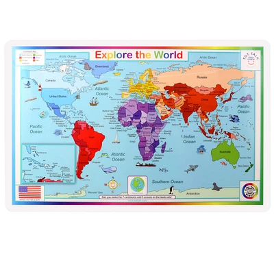 12 Pack: Tot Talk Explore The World Placemat