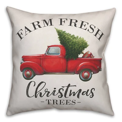 Designs Direct Farm Fresh Christmas Trees 18x18 Throw Pillow