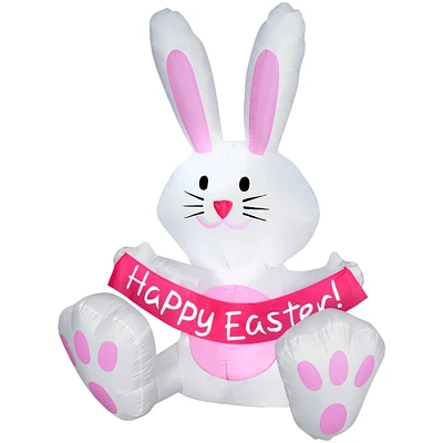 3ft. Airblown® Inflatable White Happy Easter Bunny