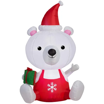 5ft. Airblown® Inflatable Christmas Big Head Polar Bear