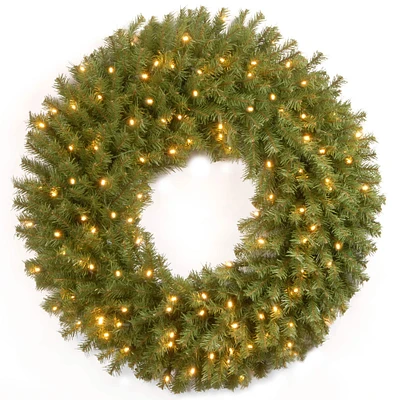 30" Norwood Fir Wreath with 100ct. Warm White Battery Operated LED Lights