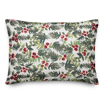Designs Direct Watercolor Holly 14x20 Throw Pillow