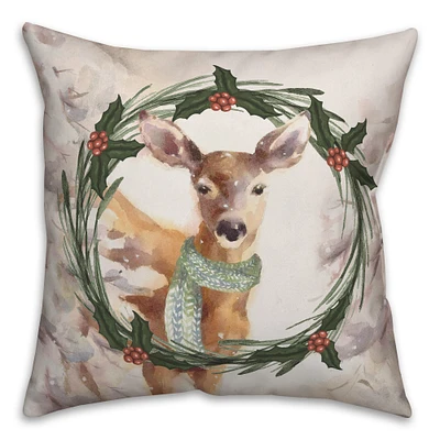 Designs Direct Winter Wonderland Deer 18x18 Throw Pillow