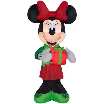 5ft. Airblown® Inflatable Christmas Minnie with Present