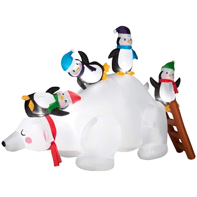 5ft. Airblown® Inflatable Christmas Polar Bear & Penguins