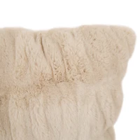 Glitzhome® 18" Cream Faux Fur Elastic Cushion Cover