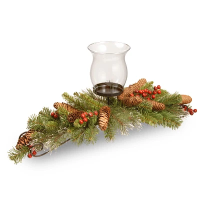 Crestwood Spruce Candle Holder with Glass Cup Centerpiece