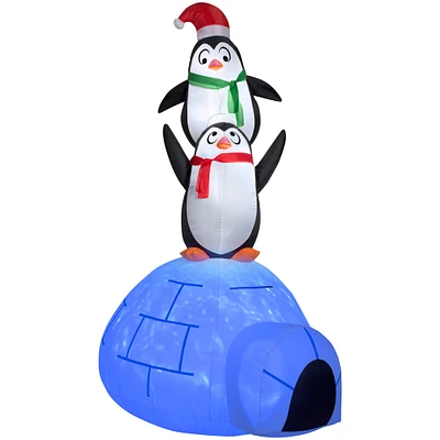 8ft. Airblown® Inflatable Christmas Kaleidoscope Igloo with Penguins