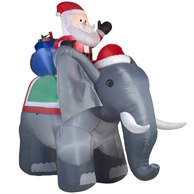 10.5ft. Airblown® Inflatable Christmas Santa on Elephant