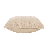 Glitzhome® 18" Cream Faux Fur Elastic Cushion Cover