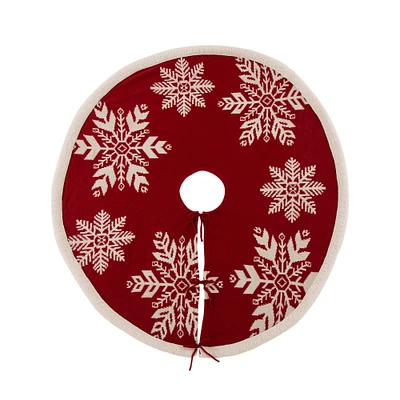 Glitzhome® 48" Snowflake Knited Acrylic Christmas Tree Skirt