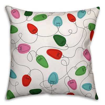 Festive Holiday Lights Throw Pillow