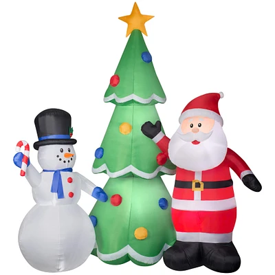 13ft. Airblown® Inflatable Santa & Snowman with Christmas Tree