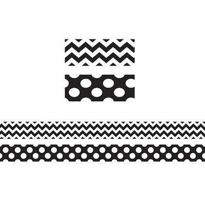Teacher Created Resources Black & White Chevron Double-Sided Borders, 210ft.