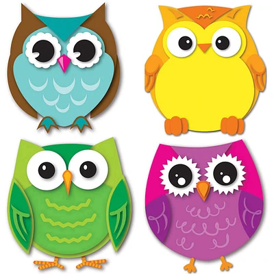 Colorful Owls Mini Cut-Outs, 6 Packs