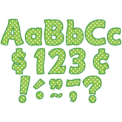 Teacher Created Resources Lime Polka Dots Funtastic Letters Combo Pack 
