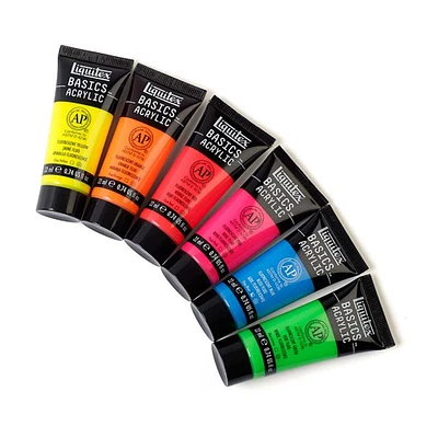 12 Packs: 6 ct. (72 total) Liquitex® Basics™ Fluorescents Acrylic Paint Set