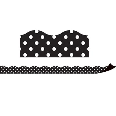Teacher Created Resources Black & White Polka Dots Magnetic Borders, 24ft.