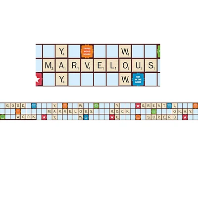 Eureka® Deco Trim® Scrabble™ Letters Extra Wide Die Cut Borders, 222ft.