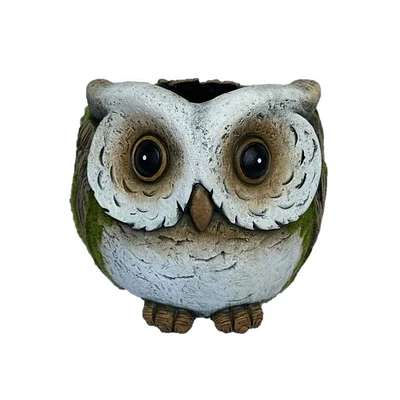 Santa's Workshop 8'' Owl Flower Pot