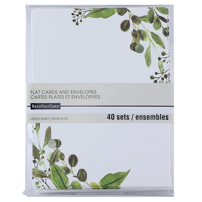 Greenery Flat Cards & Envelopes by Recollections™, 4.25" x 5.5"