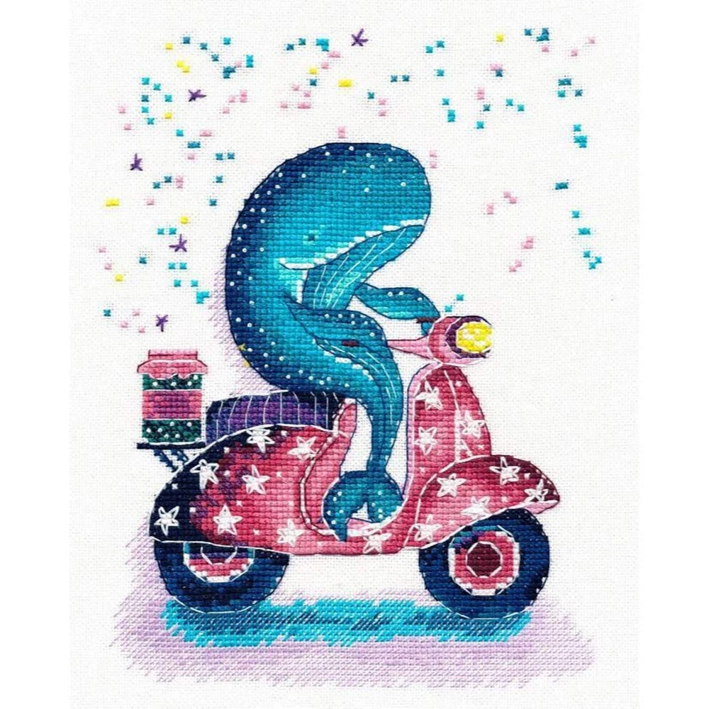 Oven Motorcyclist Cross Stitch Kit