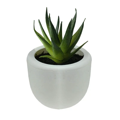 3.5" Artificial Succulent with White Pot