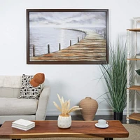 Wooden Dock Landscape Framed Wall Art