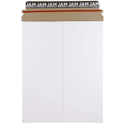 JAM Paper 9" x 11.5" White Flat Photo Mailer Peel & Seal Closure Envelopes, 6ct.