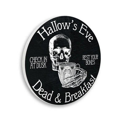 Stupell Industries Black Hallow's Eve Halloween Sign Wall Plaque Art