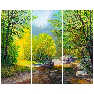 Designart - Summer Forest in Beautiful River