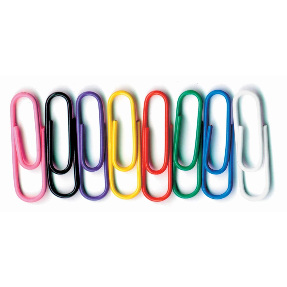 Baumgartens No. 1 Size Vinyl-Coated Paper Clips, 10 Packs of 100