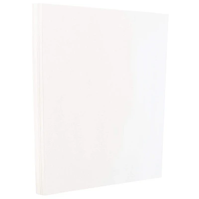 JAM Paper Glossy White 8.5" x 11" Cardstock, 50 Sheets