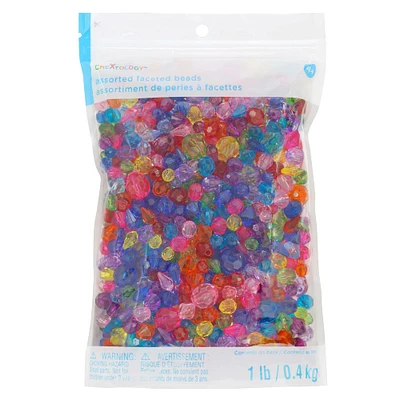 12 Pack: 1lb. Multicolor Faceted Beads by Creatology™