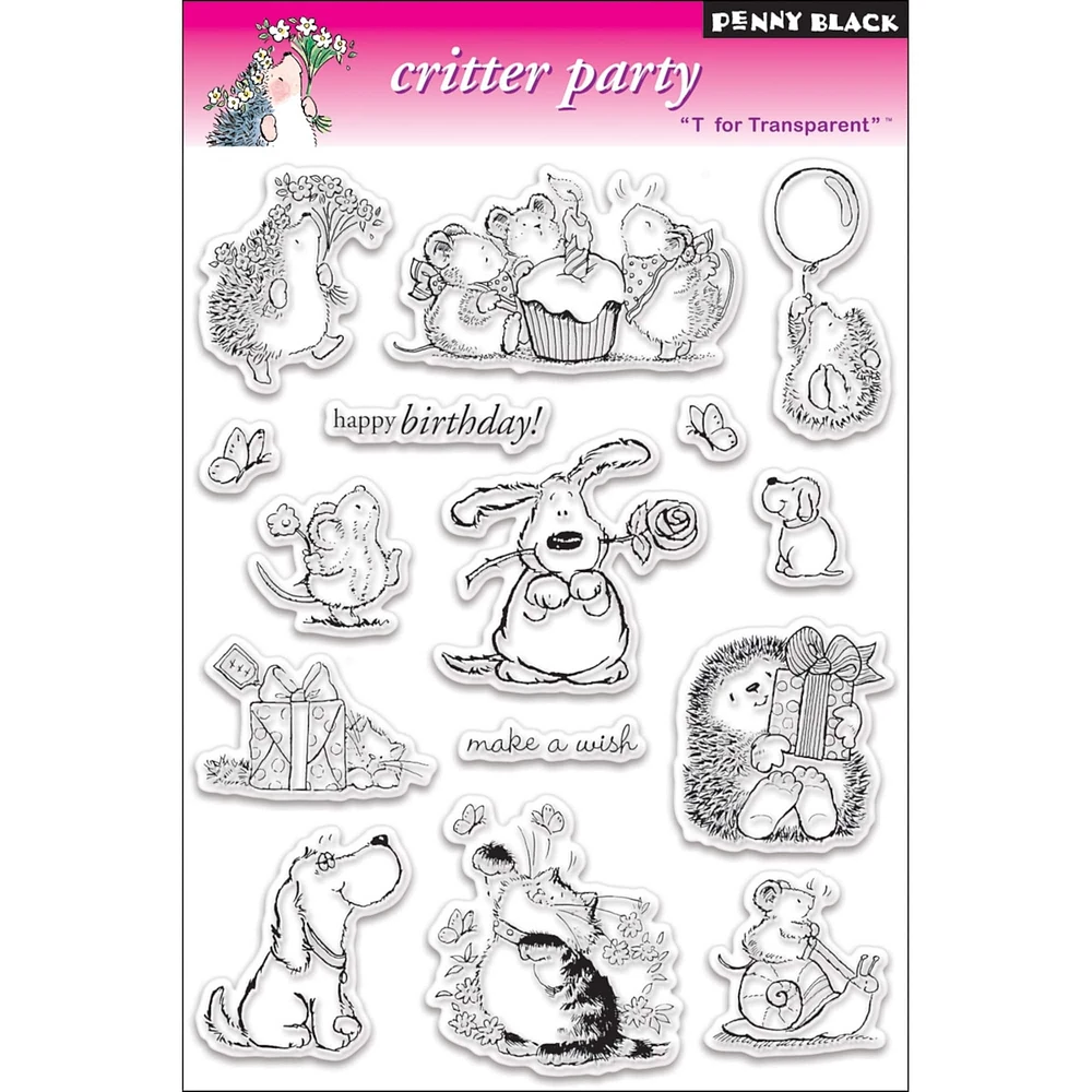 Penny Black Critter Party Clear Stamps