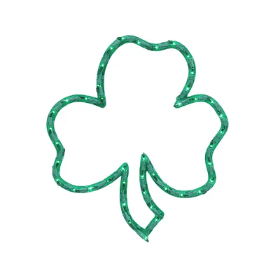 16" Lighted St. Patrick's Day Irish Shamrock Window Decoration