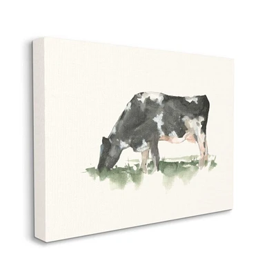 Stupell Industries Grazing Cow in Field Farm Animal Watercolor Canvas Wall Art