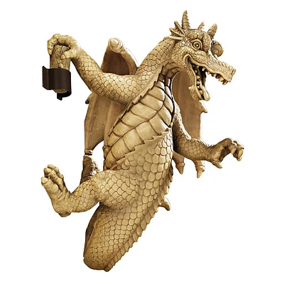 Design Toscano Tan Dread the Dangling Dragon Wall Sculpture