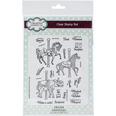 Creative Expressions Carousel A5 Clear Stamp Set