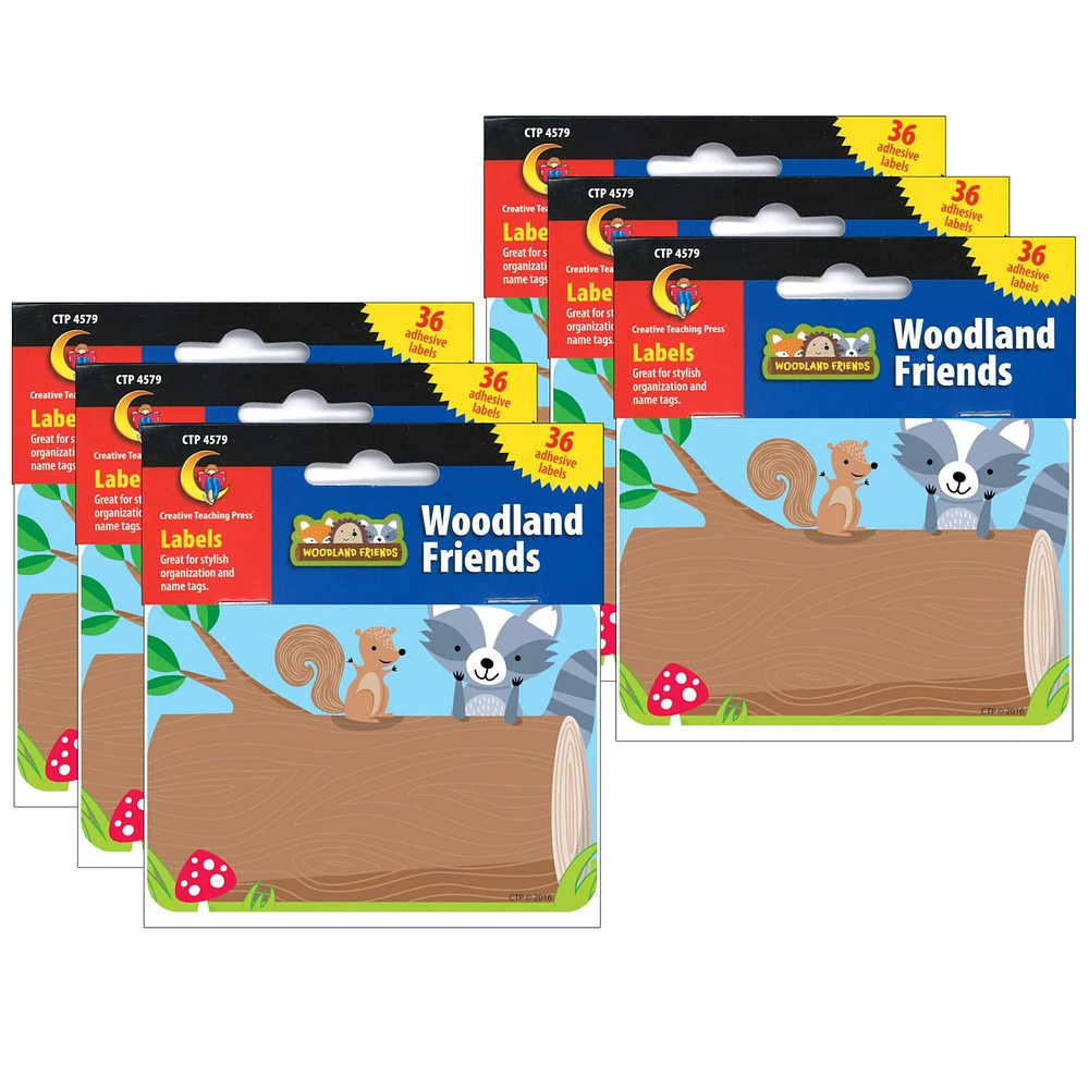 Creative Teaching Press® Woodland Friends Name Tag Labels, 6 Packs of 36