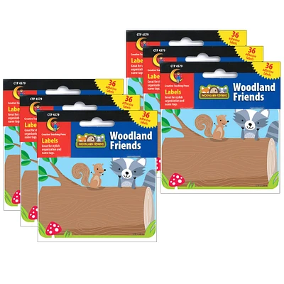 Creative Teaching Press® Woodland Friends Name Tag Labels, 6 Packs of 36