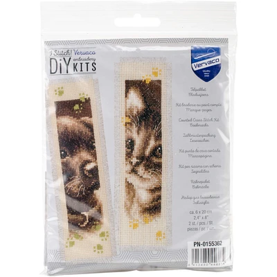 Vervaco Puppy & Kitten Counted Cross Stitch Bookmark Kit